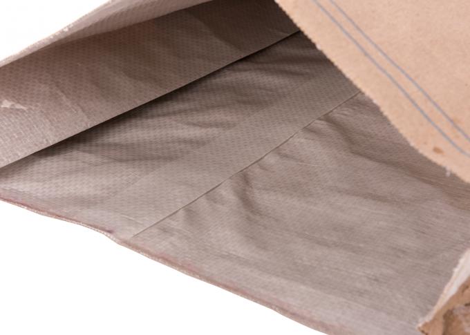 Composti di plastica tessuti pp stanno sui sacchetti dell'alimento, sacchi di carta su ordinazione di marrone/bianchi Kraft