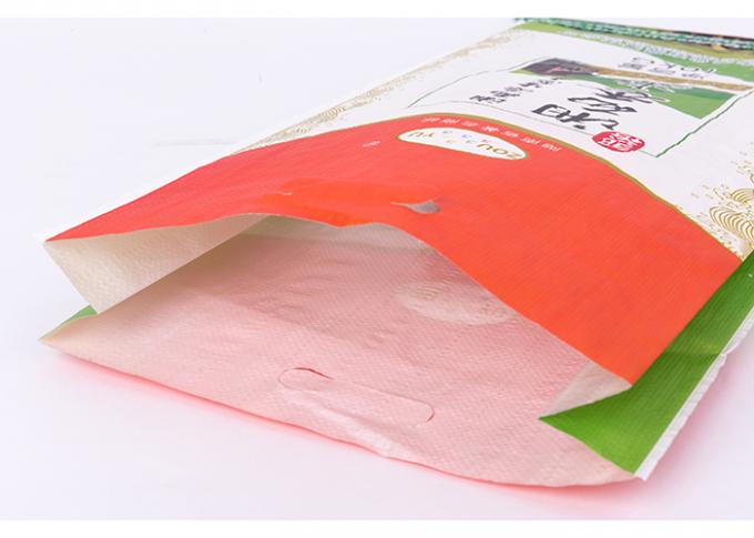 Borse d'imballaggio del riso tessute pp con il doppio della maniglia che stampa il peso di caricamento 10kg