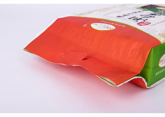 Borse d'imballaggio del riso tessute pp con il doppio della maniglia che stampa il peso di caricamento 10kg