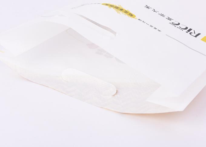 Borse d'imballaggio del riso bianco con il filo 5kg di sigillatura di cucito 48 cm * dimensione di 23 cm