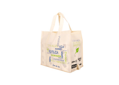 Porcellana Borsa non tessuta inferiore quadrata di bianco con il materiale laminato amichevole del tessuto di Eco fornitore
