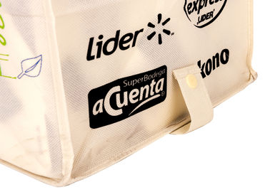 Borsa non tessuta inferiore quadrata di bianco con il materiale laminato amichevole del tessuto di Eco fornitore