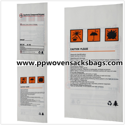 L'imballaggio su ordinazione del polietilene insacca per il polimero composto sintetico 25kg ~ 50kg fornitore