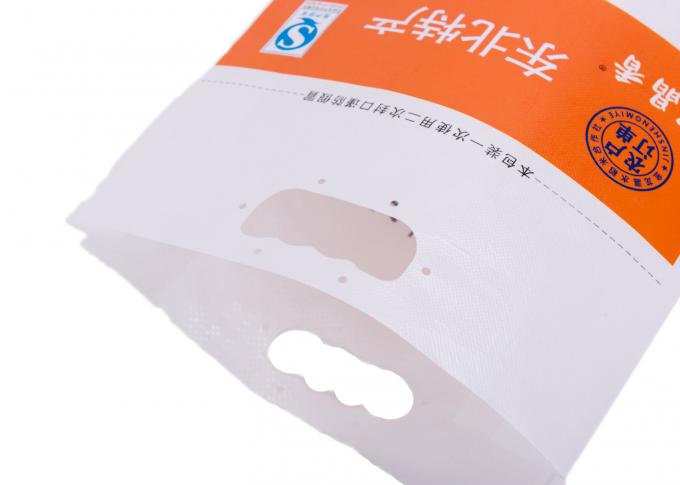 La borsa di plastica bianca dell'imballaggio del riso, pp tessuti/non tessuto ha ricoperto le borse di imballaggio per alimenti di maniglia